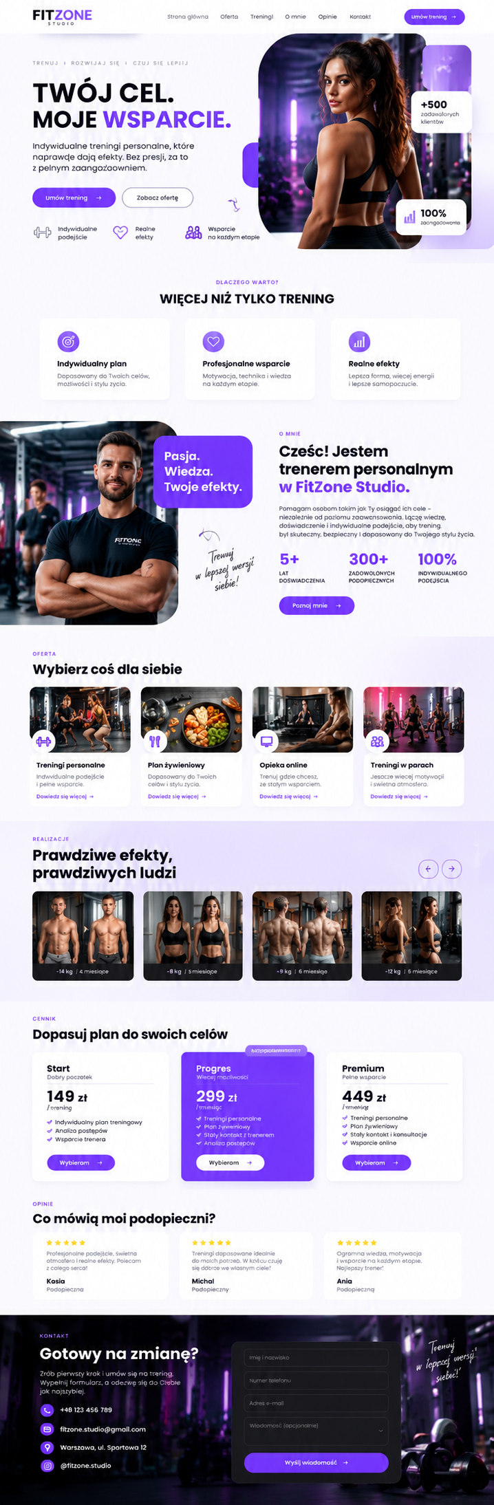 fitzone studio twój cel, moje wsparcie